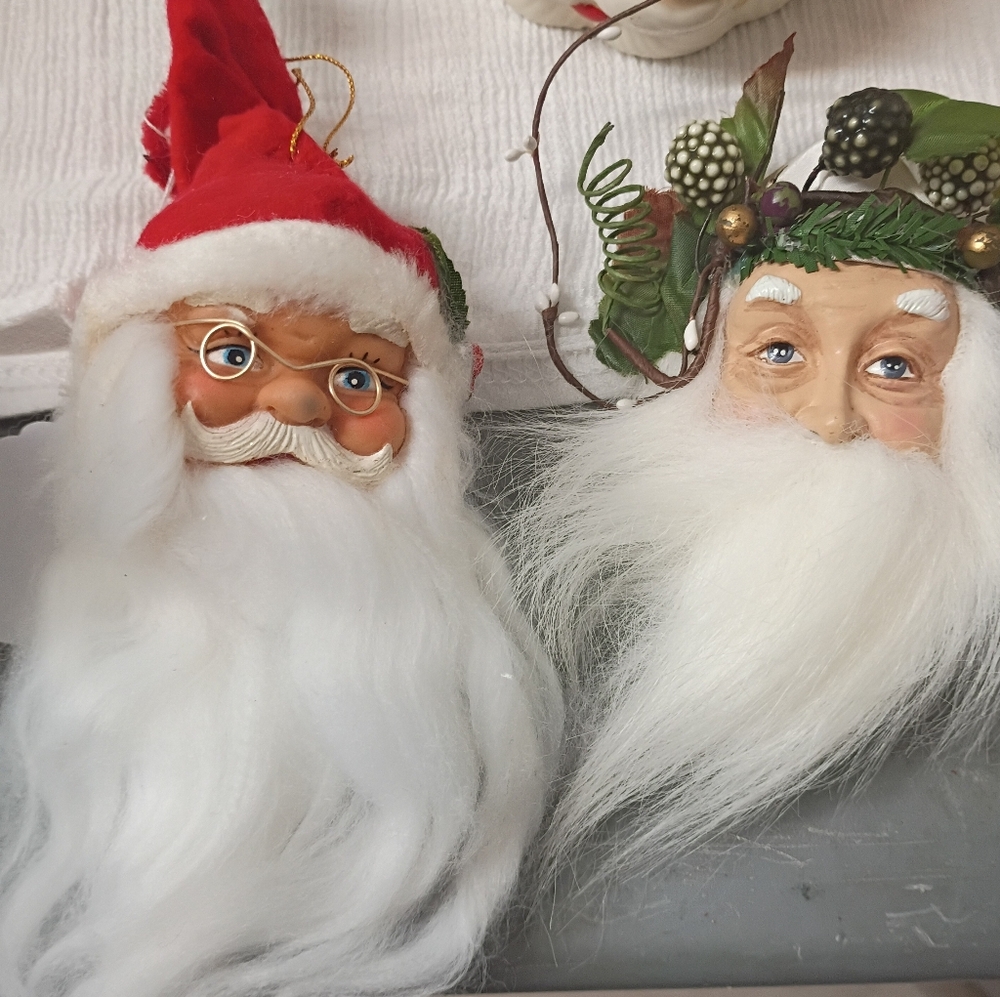 Vintage Santa Head Ornaments